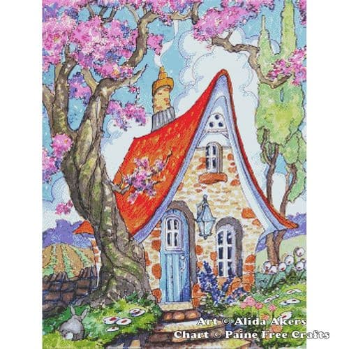 Divinely Downsized Cottage by Paine Free Crafts printed cross stitch chart